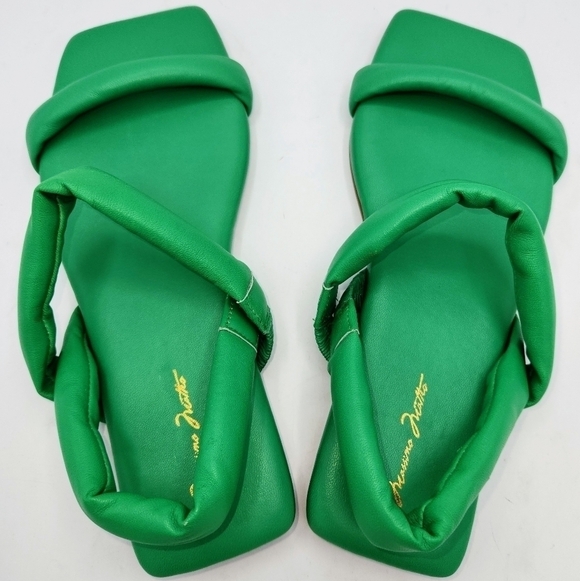 Massimo Matteo Tubular straps Emerald Green Sandals Size 6 M - Picture 6 of 11